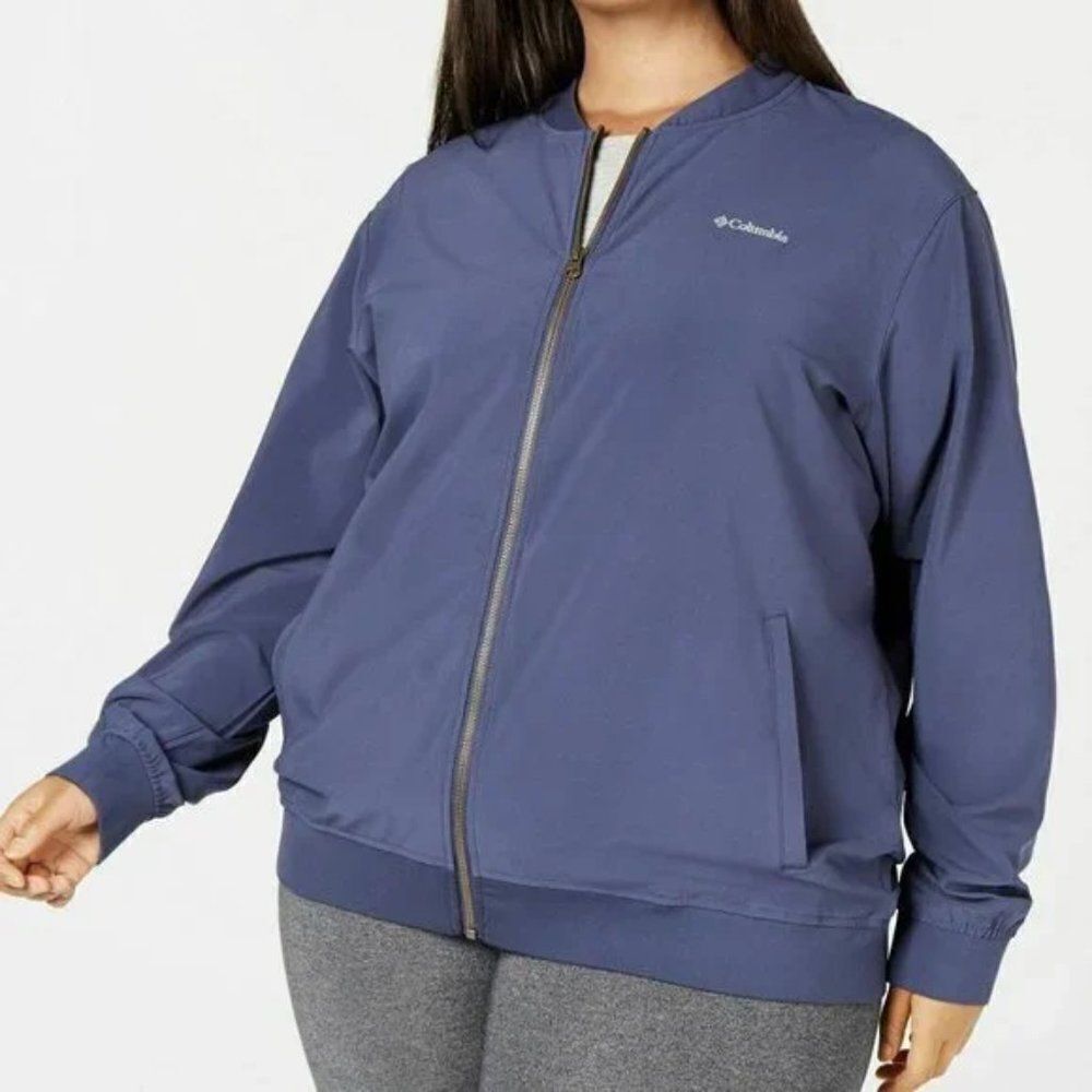 Columbia Women's Plus Size Full Zip Water Repellent Bomber Jacket Nocturna